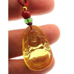Amber Carved Buddha Pendant 05